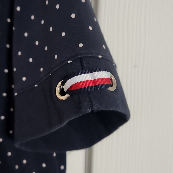 Tommy Hilfiger Mini Dress Navy Polka Dot T-Shirt Dress Size Medium - Picture 3 of 3